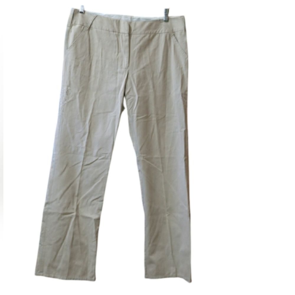 Tapemeasure Vintage Y2K Tan Rhinestone Bling Pants Womens 12 Sparkly Streetwear